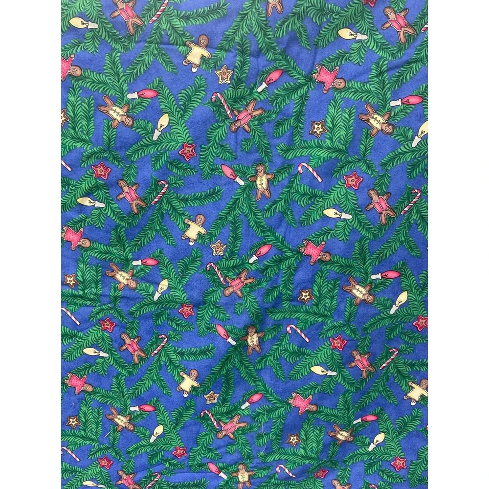 Vintage Christmas Fabric Panel Toys Gingerbread Print Cotton Material By‎ Yard